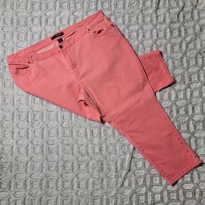Denim 24/7 Pink Orange Jean Pants Size 24W